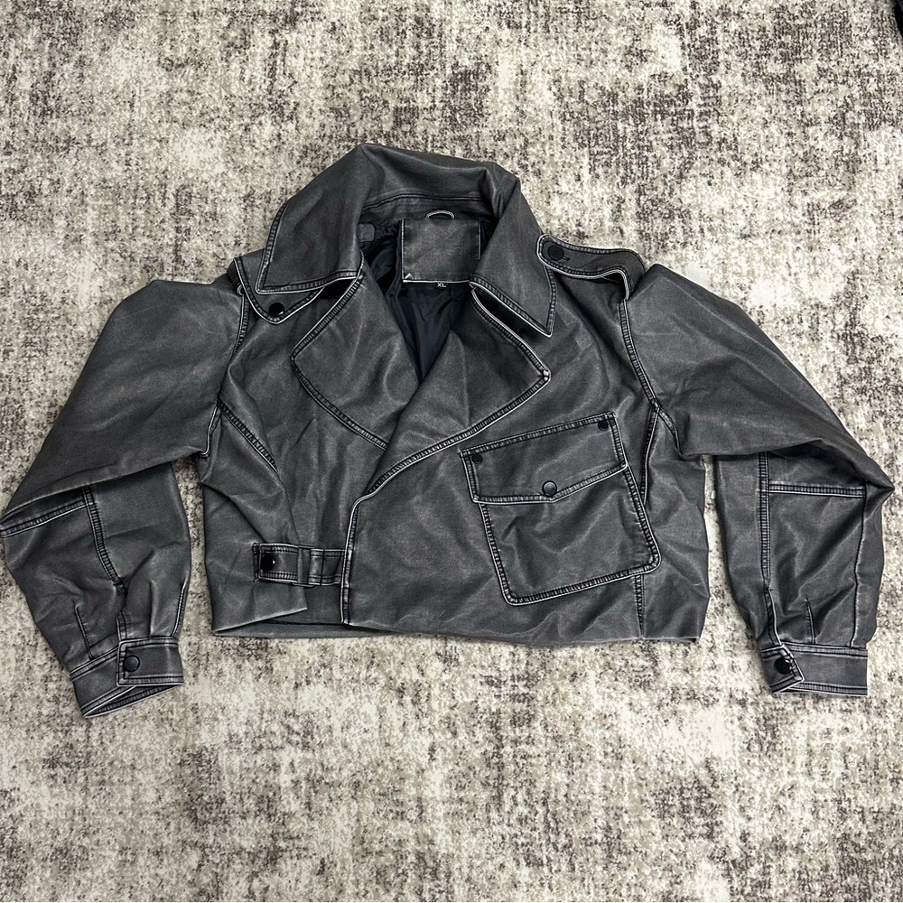 Vegan Leather Crop Jacket